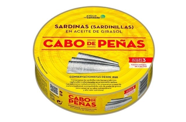 SARDINILLAS EN ACEITE DE GIRASOL 4 sardinillas aceite girasol cabo de penas