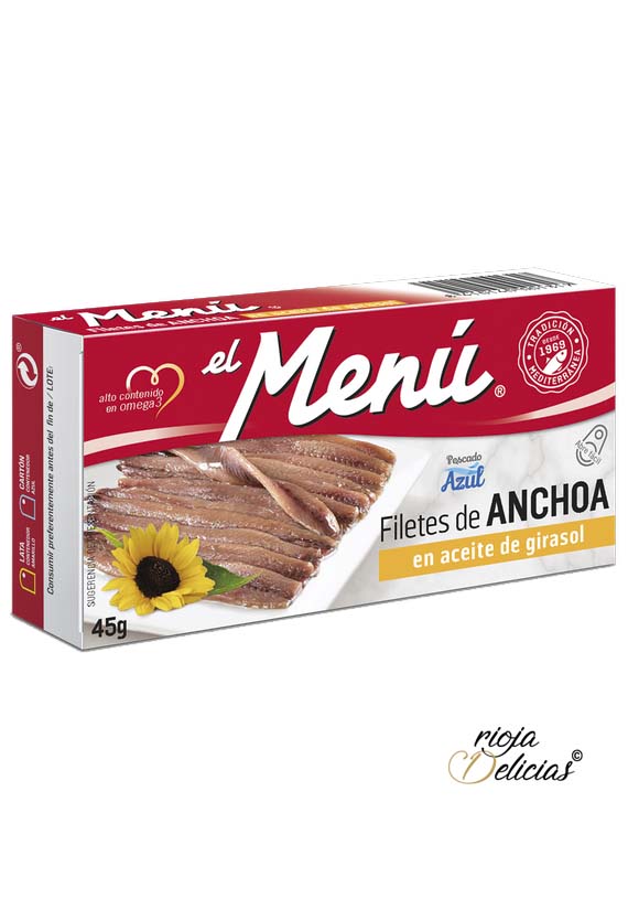 El Menú - Filetes de anchoa en aceite de girasol Rioja Delicias